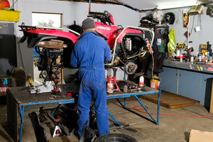 The Workshop at Winton Motorcycles hard at work